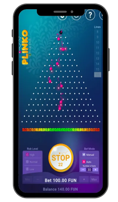 Set the bet amount or min/max bet and press Play